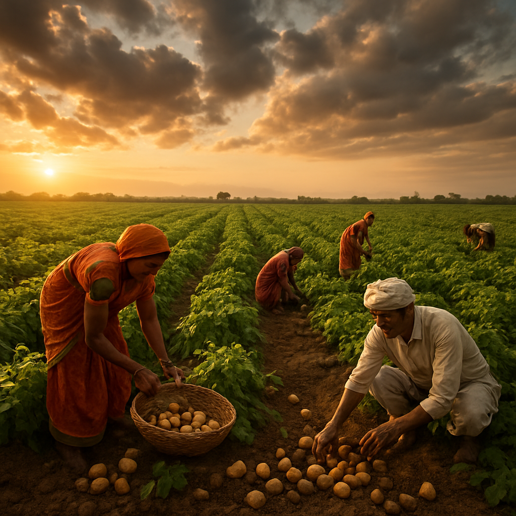 Potato fields in Gujarat